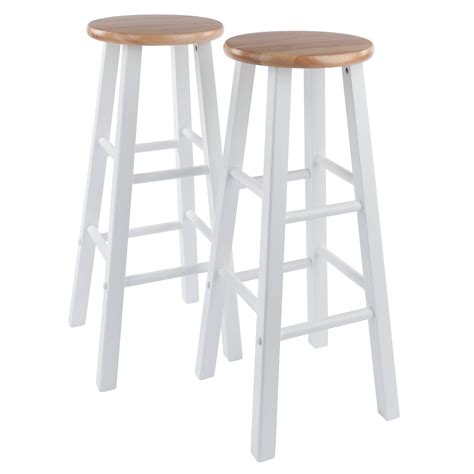 Winsome Wood Element 2 Pc Bar Stool Set 29 Natural And White Finish