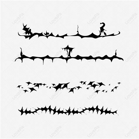 Set Of Gothic Silhouette Border Material Halloween Silhouette