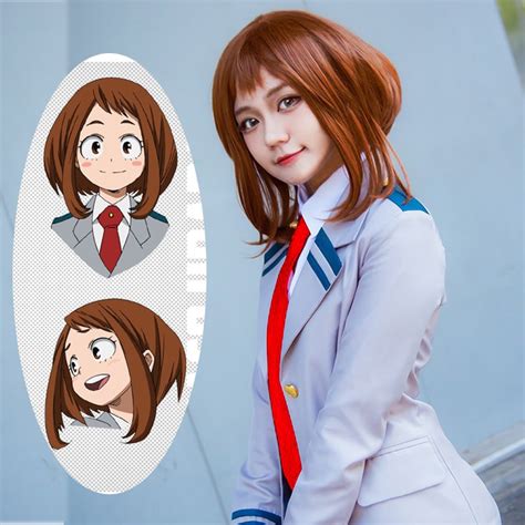 My Hero Academia Anime Ochako Uraraka Short Cosplay Wig And Cap