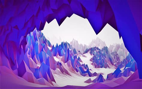 Wallpaper White Illustration Abstract 3d Purple Blue Cave
