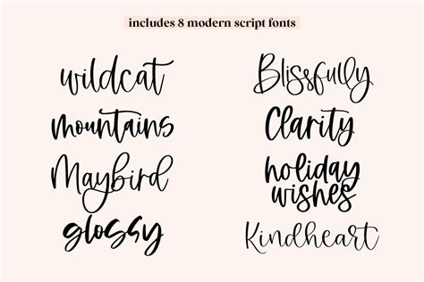 Modern Script Font Bundle Calligraphy Fonts Handwritten Etsy