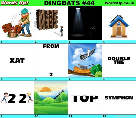 There are a total of 100 levels and we are working to solve them all updating each day the solutions we have. Printable Dingbats #44 - Rebus Puzzles | Dingbats, Rebus ...