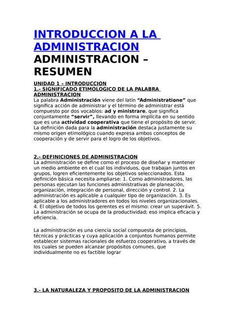 Introduccion A LA Administracion INTRODUCCION A LA ADMINISTRACION