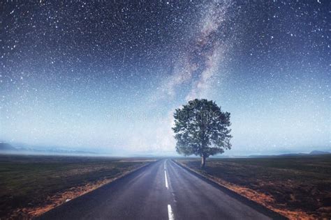 210 Country Road Background Starry Night Sky Stock Photos Free