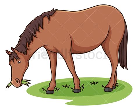 Horse Eating Grass Clip Art