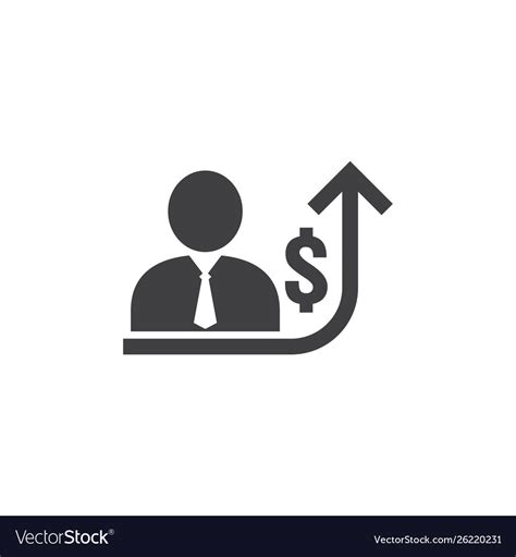 Employee Salary Increase Icon On White Background Vector Image