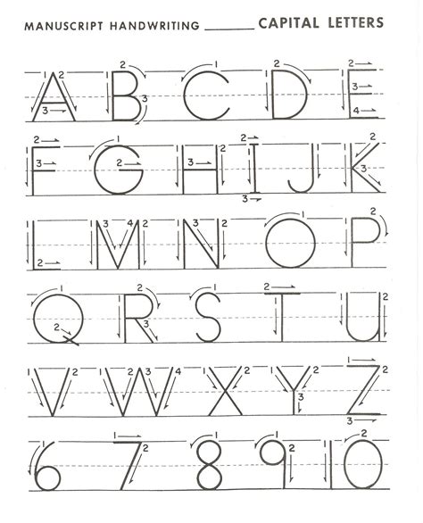 Capital Alphabet Letters Printable Handwriting Worksheets