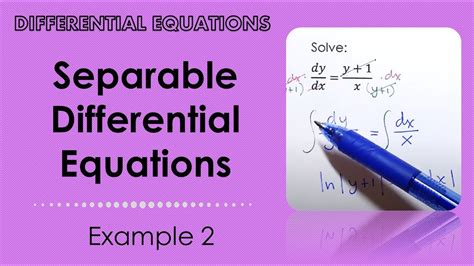 Separable Equations Example 2 Youtube