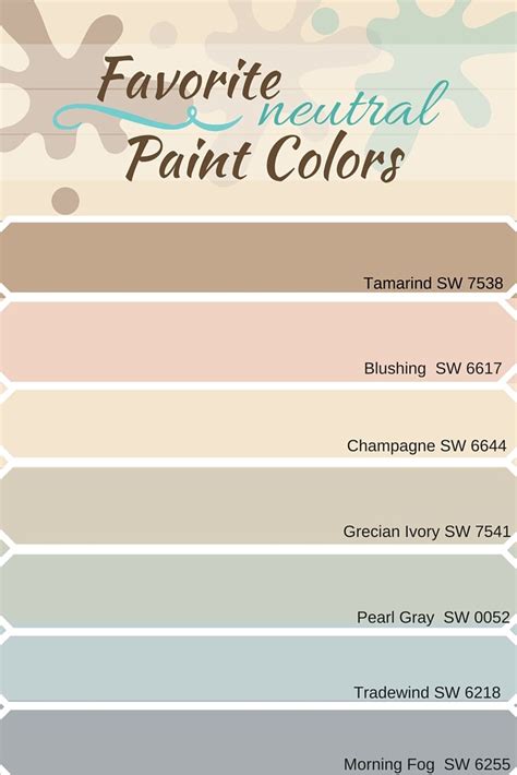 Selection Of Neutral Paint Colors From Sherwin Williams Interior Paint
