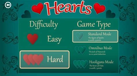 Choose a preferred game mode, and improve your skills. Free Windows 8 Hearts Game App: Hearts Deluxe