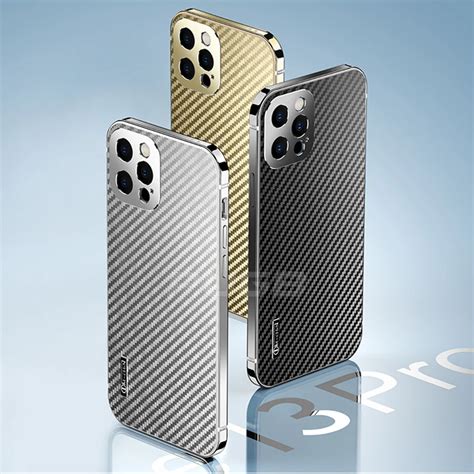 Titanium Metal Bumper Carbon Fiber Case Iphone 12 13 Pro Max Jewelry