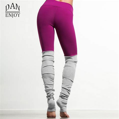 danenjoy women s sports yoga pants patchwork running tights leggings gym athletic skinny fitness