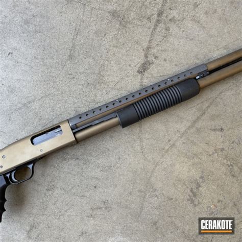 12 Gauge Shotgun Cerakoted Using Graphite Black And Burnt Bronze Cerakote