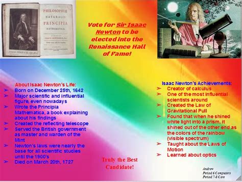 Sir isaac newton timeline timeline description: English and History (CORE): Mrs. Frazier - Andrew's Site