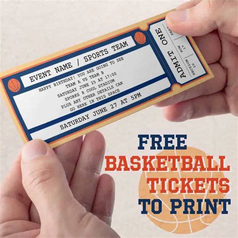 Free Printable Basketball Ticket Free Printables Online