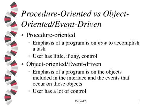 Ppt Procedure Oriented Vs Object Oriented Event Driven Powerpoint