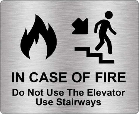 Exit Sign For In Case Of Fire Do Not Use Elevator Use Stairways Sign