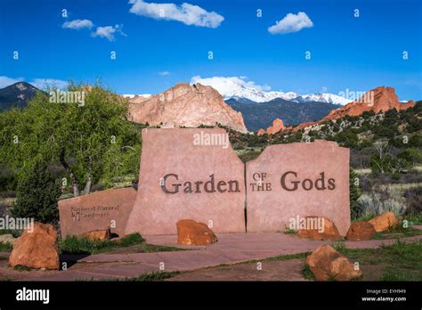 The Garden Of The Gods National Natural Landmark Sign Near Colorado