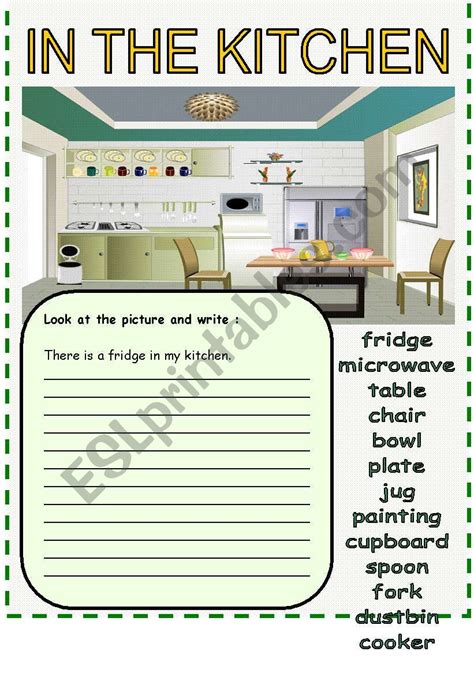 In The Kitchen There Is There Are Esl Worksheet By Bburcu
