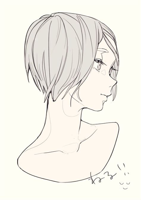 Anime Female Side Profile Drawing