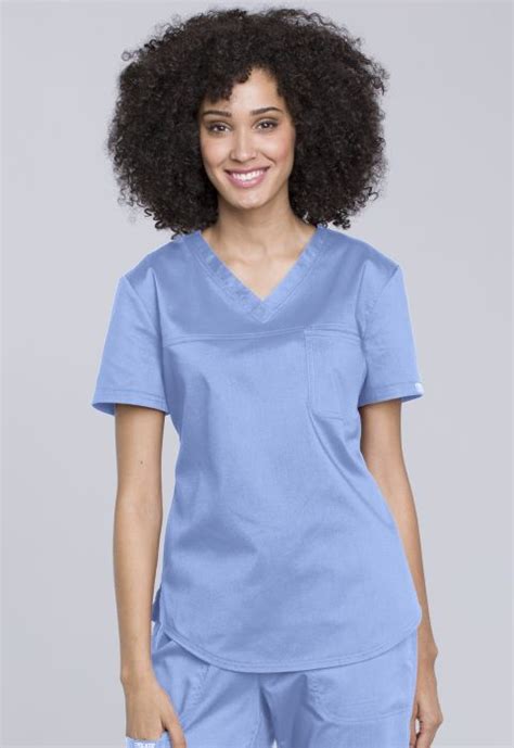 Revolution By Cherokee Womens V Neck Tuck In Solid Top Scrubs Direct