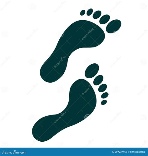 Simple Barefoot Footprint Symbol Or Icon Stock Vector Illustration Of