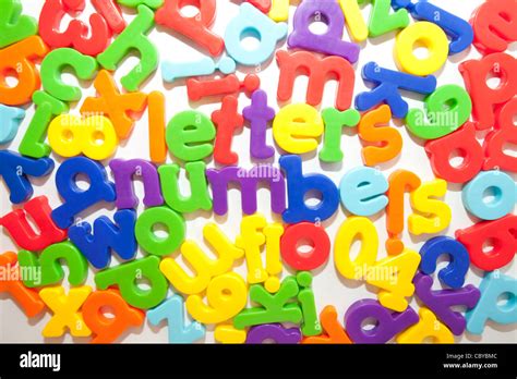 Coloured Letters And Numbers On Fridge Stock Photo Alamy