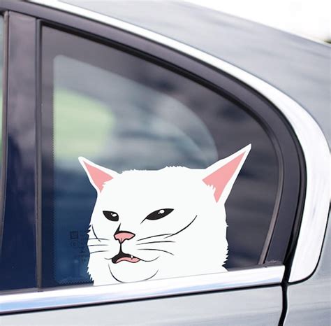 Smudge Cat Meme Funny Peeker Sticker Window Decal Etsy