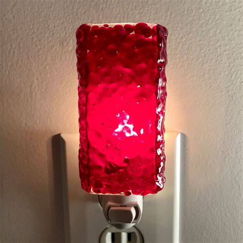 Glass Night Light Cherry Red Fused Glass Kitchen Or Bathroom Etsy