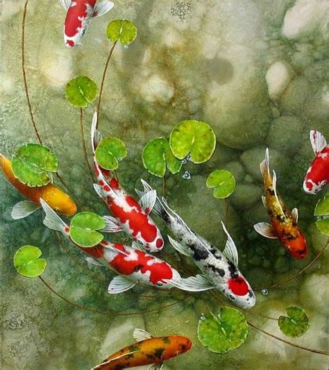 Lucky Charms By Terry Gilecki Koi Fish Drawing Koi Painting Koi Art
