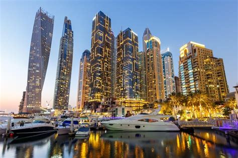 Premium Photo Dubai Marina Skyline Yacht Harbor Architecture Travel