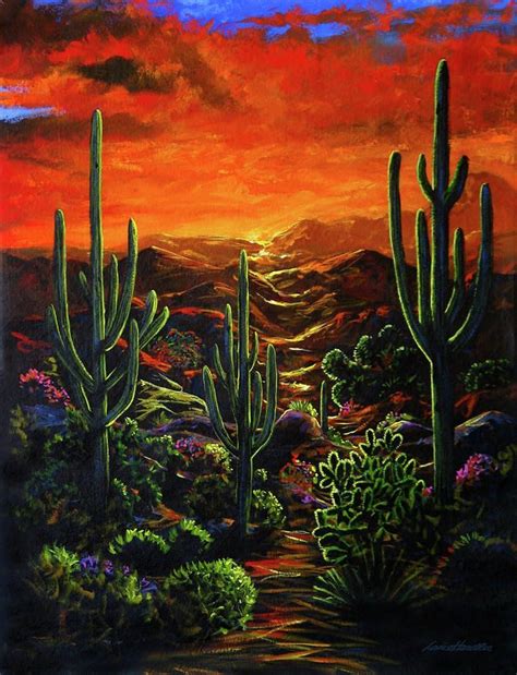Desert Sunset Desert Sunset Painting Desert Painting Sunset Painting