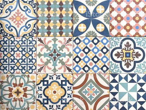 Colorful Decorative Tile Pattern Patchwork Design Stock Photo 501328048