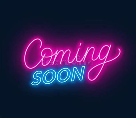 Coming Soon Neon Sign On Black Background. Stock Vector - Illustration ...