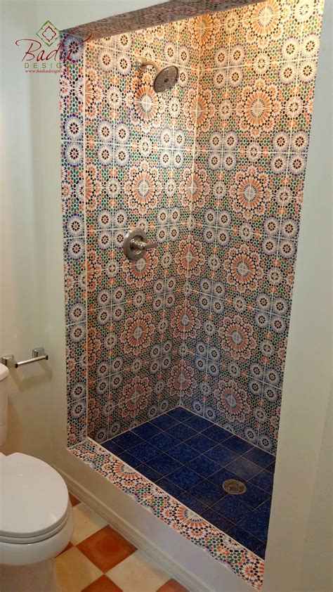 moroccan style bathroom tiles modern moroccan inspired bathroom bold zellige blue tile
