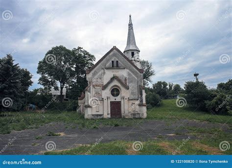Old Abandoned Church Against Dramatic Dark Sky Stock Photo Image Of