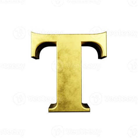Free Gold Text Effect Letter T 3d Render 16325677 Png With Transparent