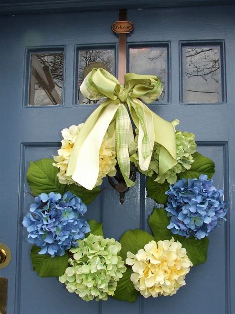 Spring Hydrangea Wreath | Etsy | Hydrangea wreath spring, Blue hydrangea wreath, Hydrangea wreath