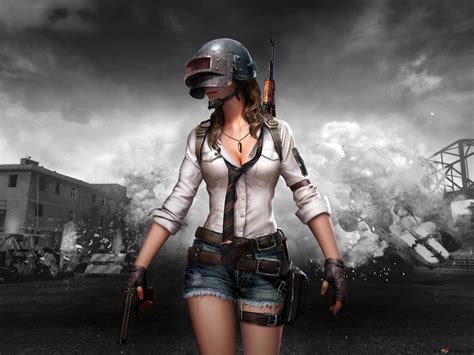 Playerunknowns Battlegrounds Pubg Mobile Pubg Helmet Girl 4k