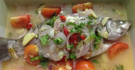 Resepi ikan kukus sambal thai. CELOTEH MaMa3H: Resepi Ikan siakap masak stim