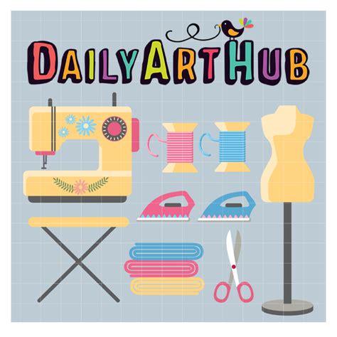 Sewing Elements Clip Art Set Daily Art Hub Free Clip Art Everyday