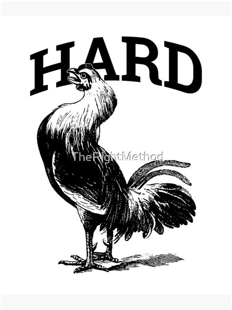 hard cock mens humor cock vintage rooster funny poster for sale by therightmethod redbubble