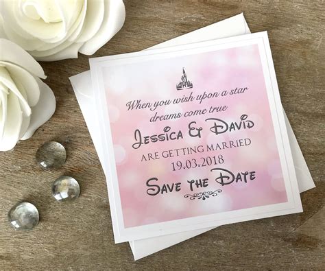Pink And Grey Save The Date Cards Disney Wedding Disney Save The Date