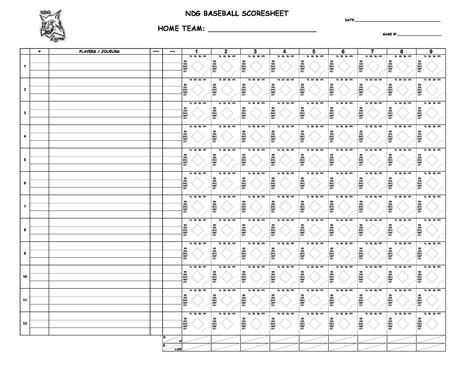Baseball Scorecard Printable Free