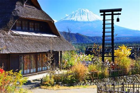 Traditional Japanese Huts Near Mt Fuji Japan Photographic Print