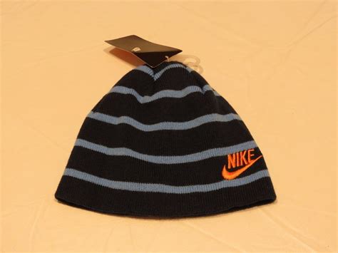 Nike Beanie Hat Knit Boys Youth Obsidian Blue Orange New Striped 8 20