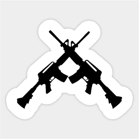 Crossed Guns M4 Carbines Silhouette Logo Guns Sticker Teepublic