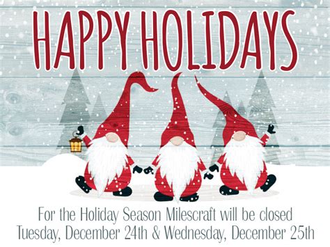 Happy Holidays 2019 Banner Mobile Milescraft