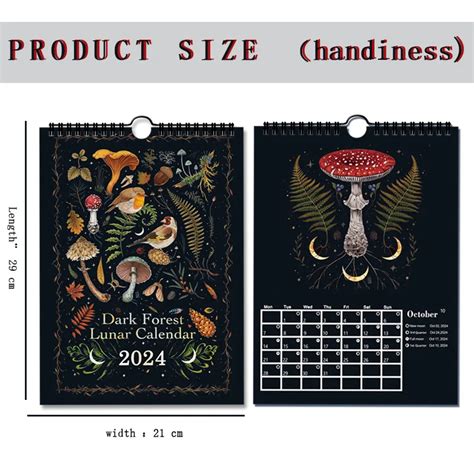 Dark Forest Lunar Calendar With Original Illustrations Colorful