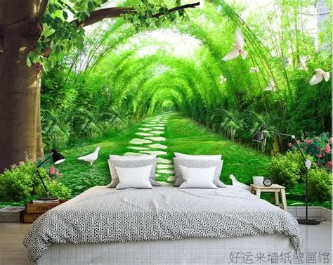 Buy Custom Photo Wallpaper Green Bamboo 3d Stereo Tv